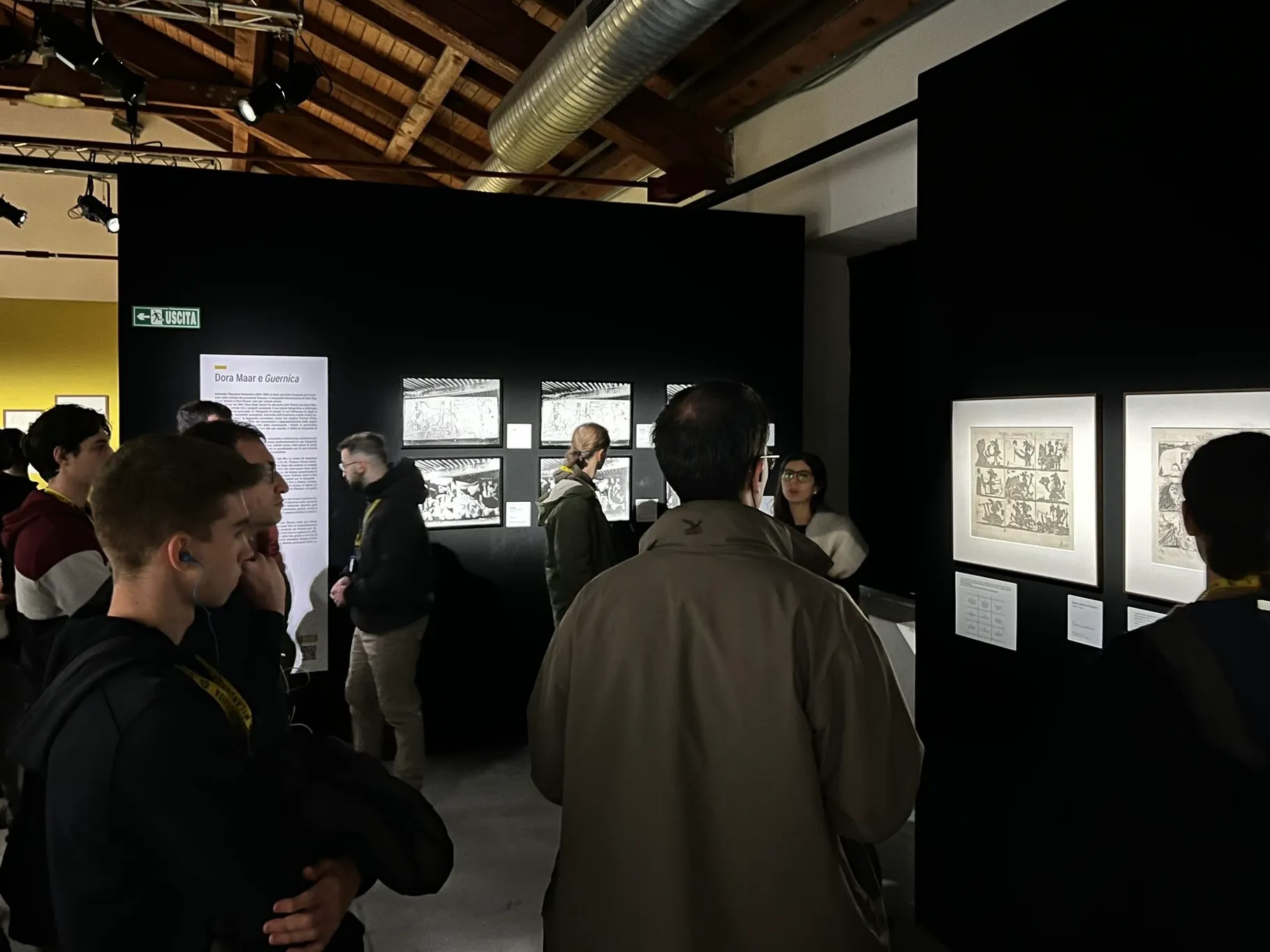 Pensionato Bertoni students visiting the Picasso, Miró, Dalí exhibition at Fabbrica del Vapore in Milan